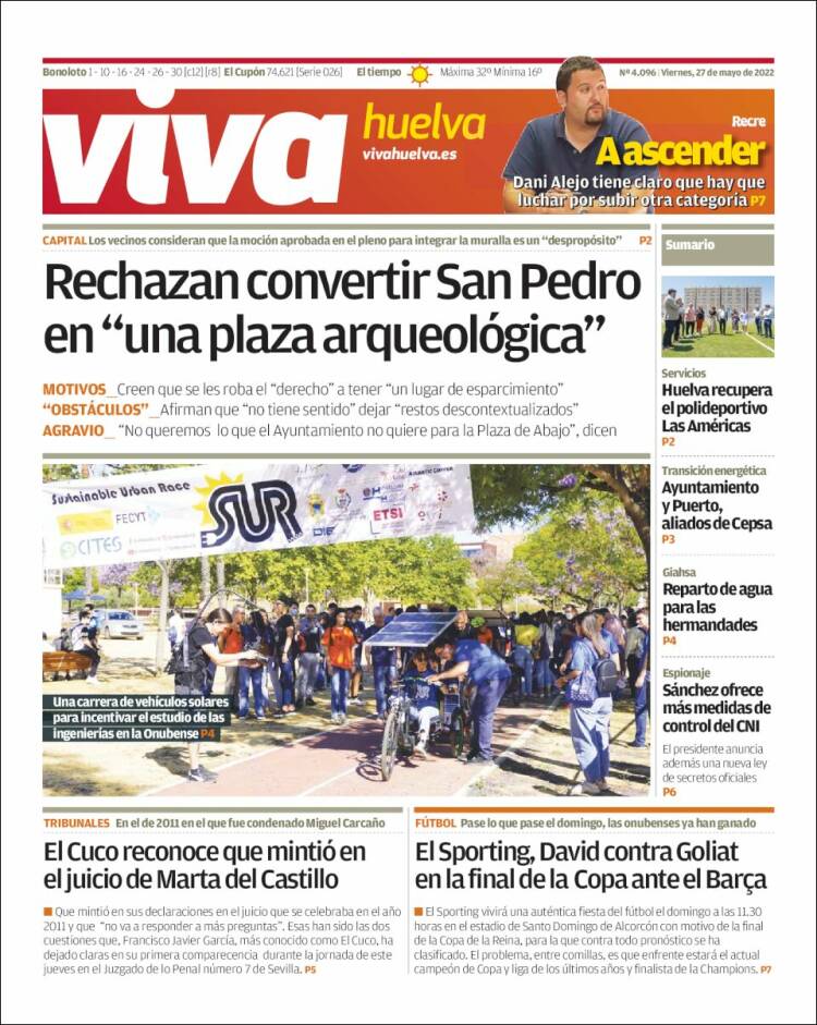 Portada de Viva Huelva (España)