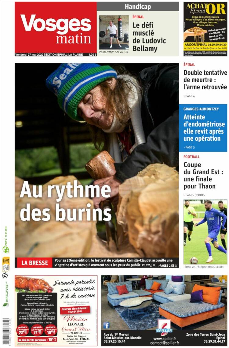 Portada de Vosges Matin (Francia)