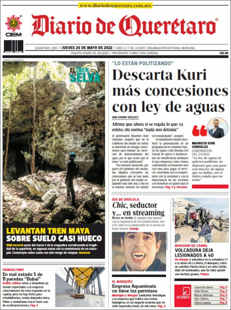 Portada de Diario de Querétaro (Mexico)