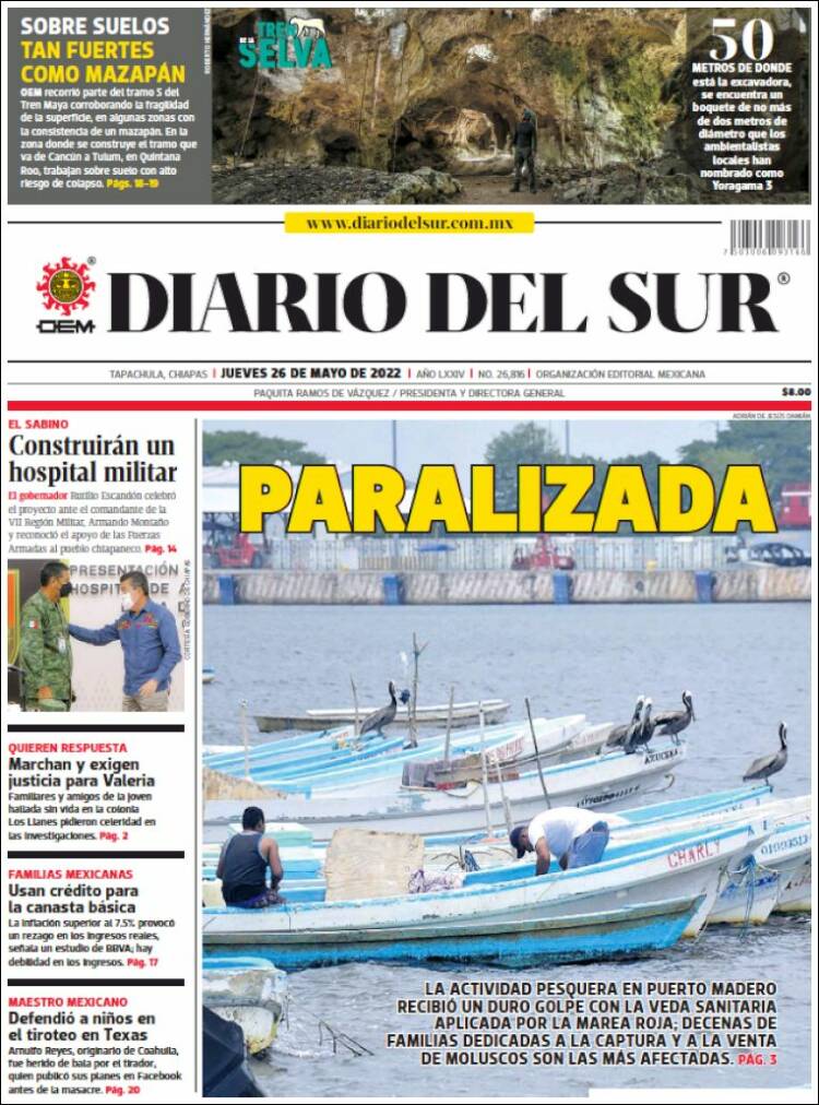 Portada de El Diario del Sur (Mexico)