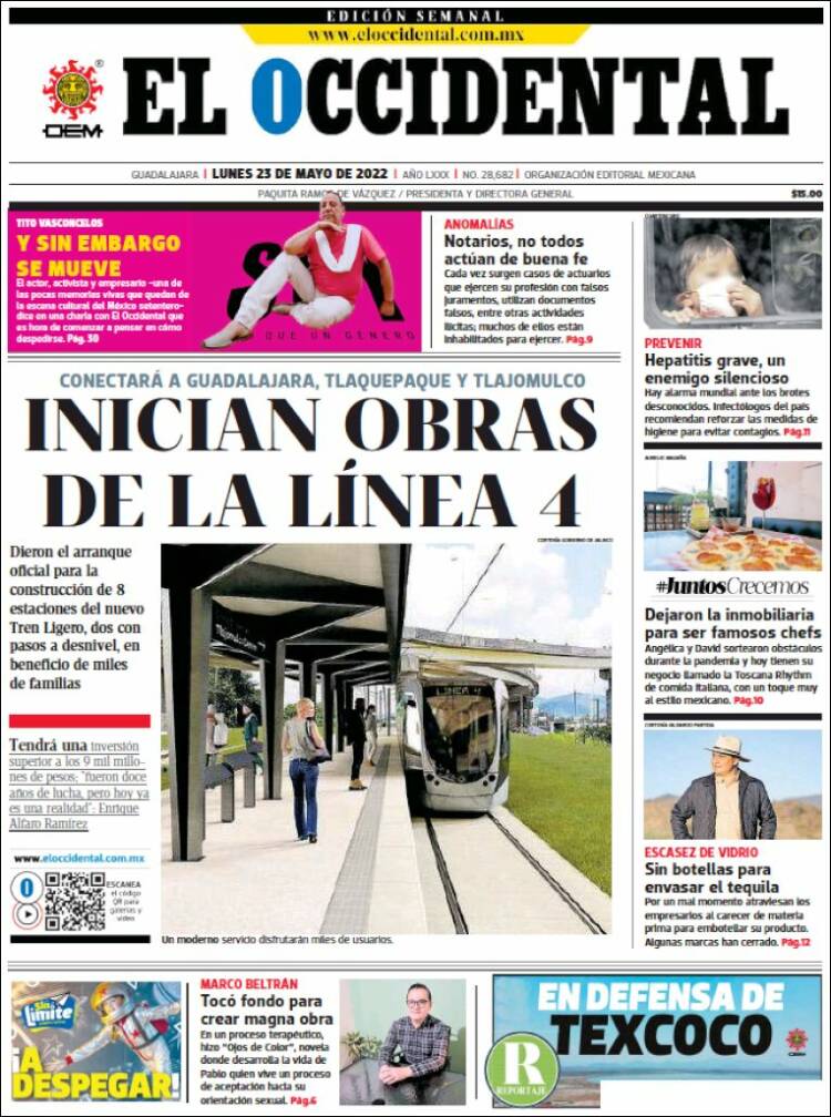 Portada de El Occidental (México)