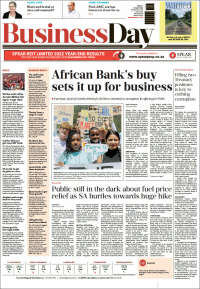 Portada de Business Day (South Africa)