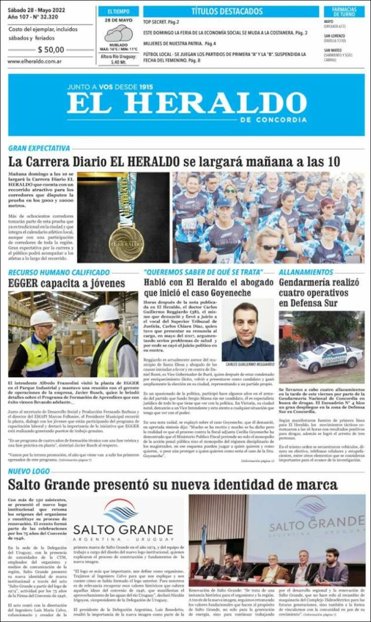 Portada de El Heraldo de Concordia (Argentina)