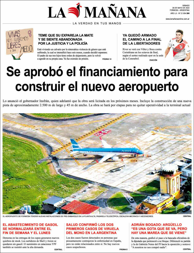 Portada de Diario La Mañana (Argentina)