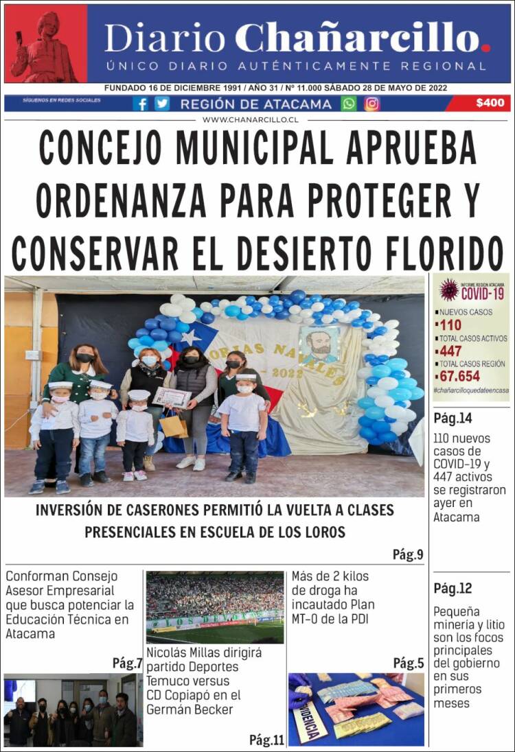 Portada de Diario Chañarcillo (Chile)