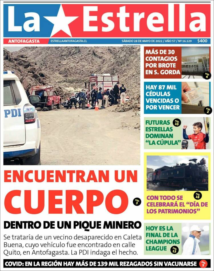 Portada de La Estrella del Norte (Chile)