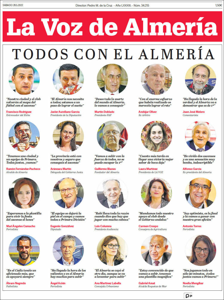 Portada de La Voz de Almería (España)