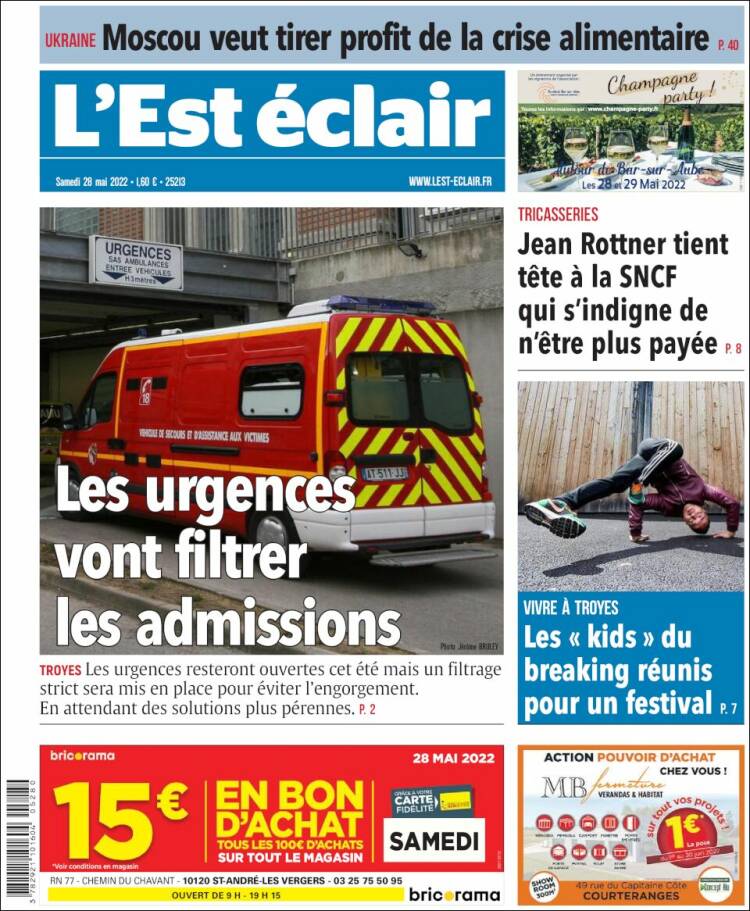 Portada de L'Est Eclair (Francia)