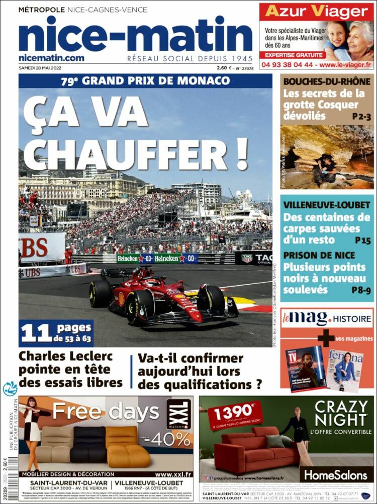 Portada de Nice-Matin (Francia)