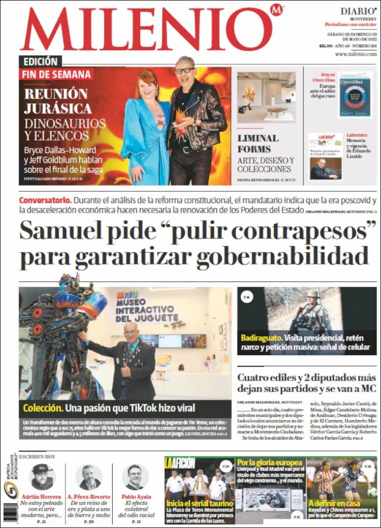 Portada de Milenio de Monterrey (M&eacute;xico)