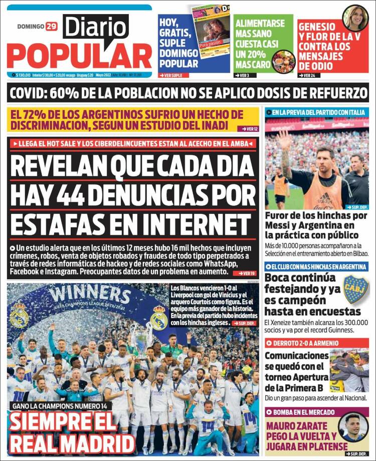 Portada de Diario Popular (Argentina)