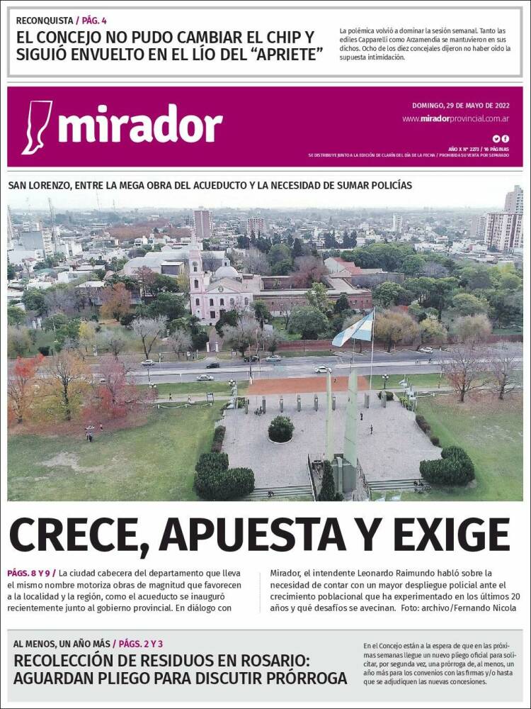 Portada de Diario El Litoral (Argentina)