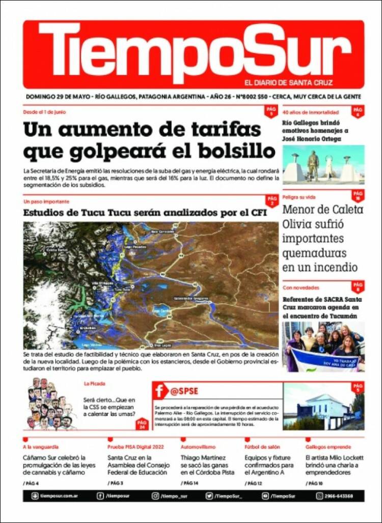 Portada de Tiempo Sur (Argentina)