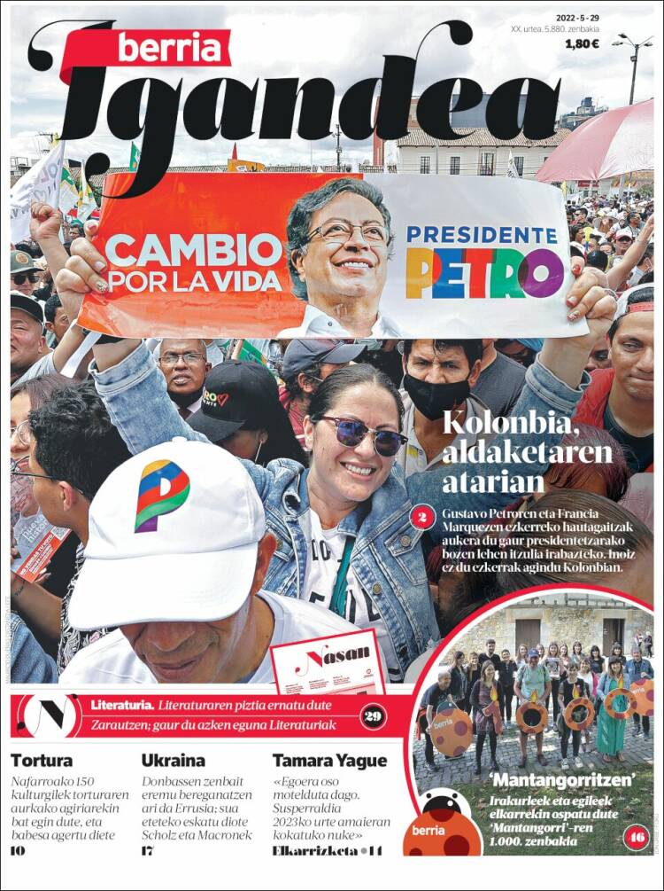 Portada de Berria (Spain)