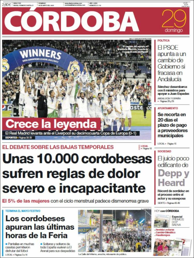 Portada de Diario de Córdoba (España)