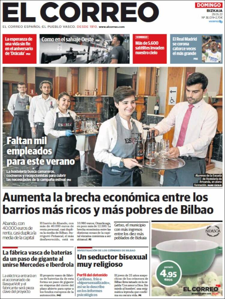Portada de El Correo (Spain)