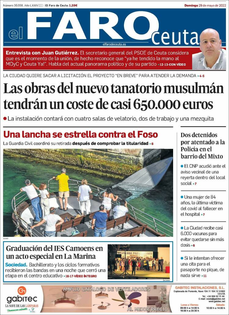 Portada de El Faro de Ceuta (España)