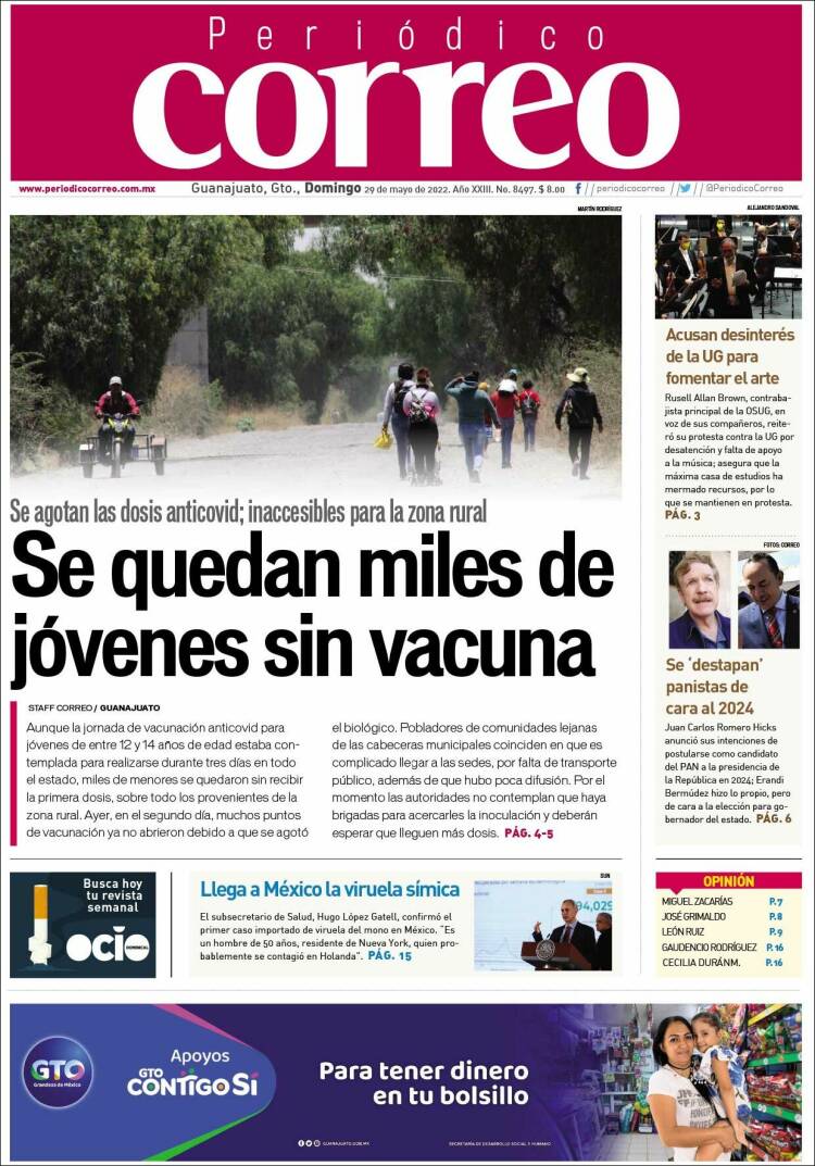 Portada de Correo - El diario del Estado de Guanajuato (México)