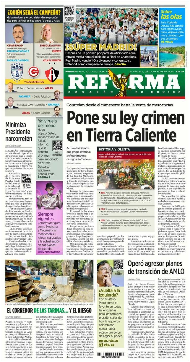 Portada de Reforma (México)