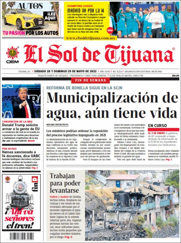 Portada de El Sol de Tijuana (México)