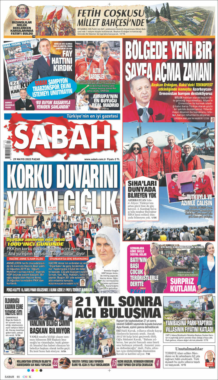 Portada de Sabah (Turqu&iacute;a)