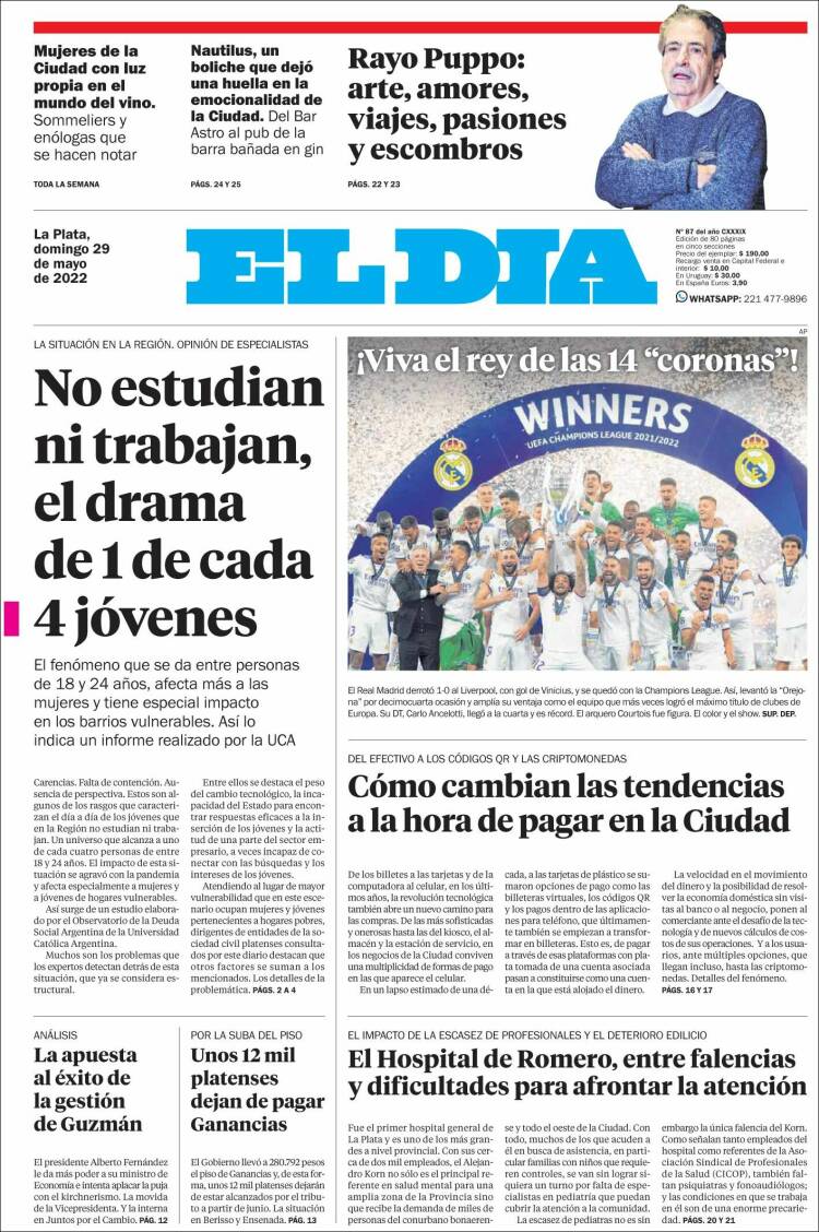Portada de El Día de la Plata (Argentina)