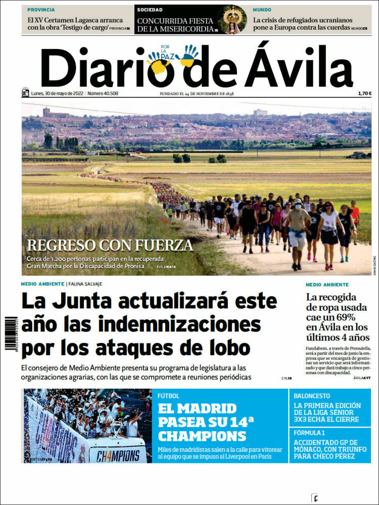 Portada de Diario de Ávila (Espa&ntilde;a)
