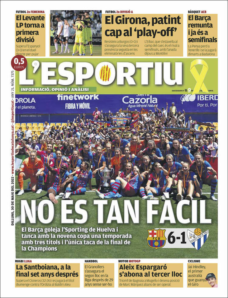 Portada de L'Esportiu (Espa&ntilde;a)
