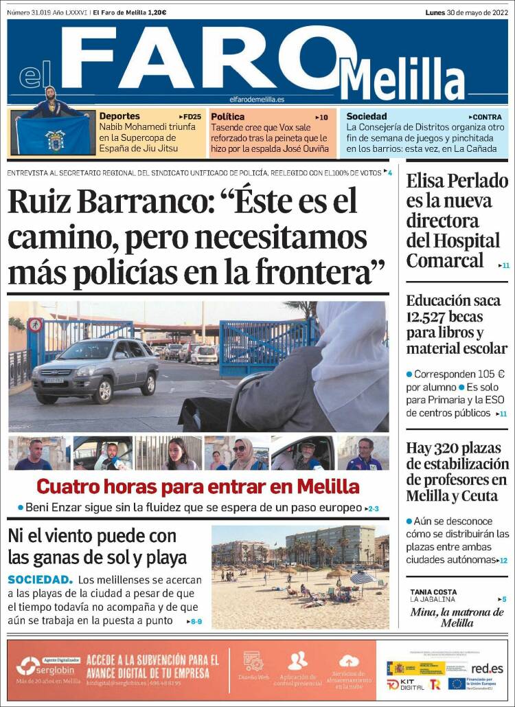 Portada de El Faro de Melilla (Espa&ntilde;a)