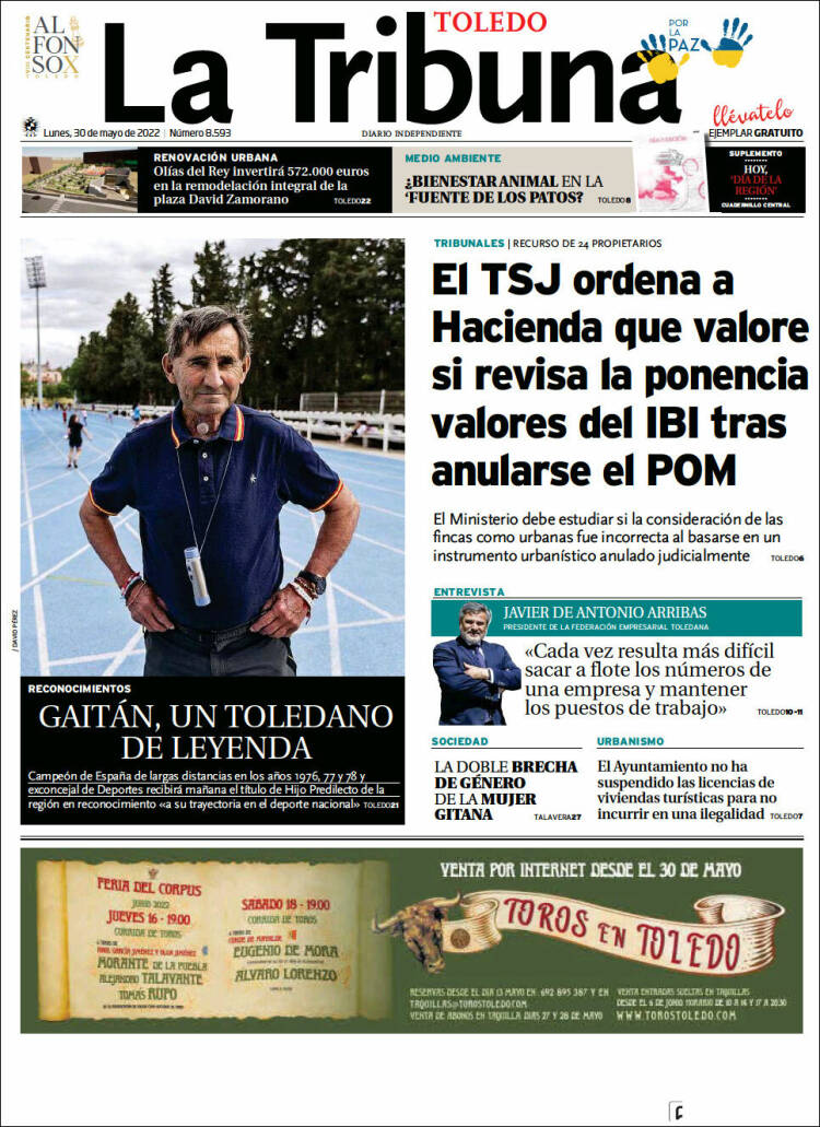 Portada de La Tribuna de Toledo (Espa&ntilde;a)