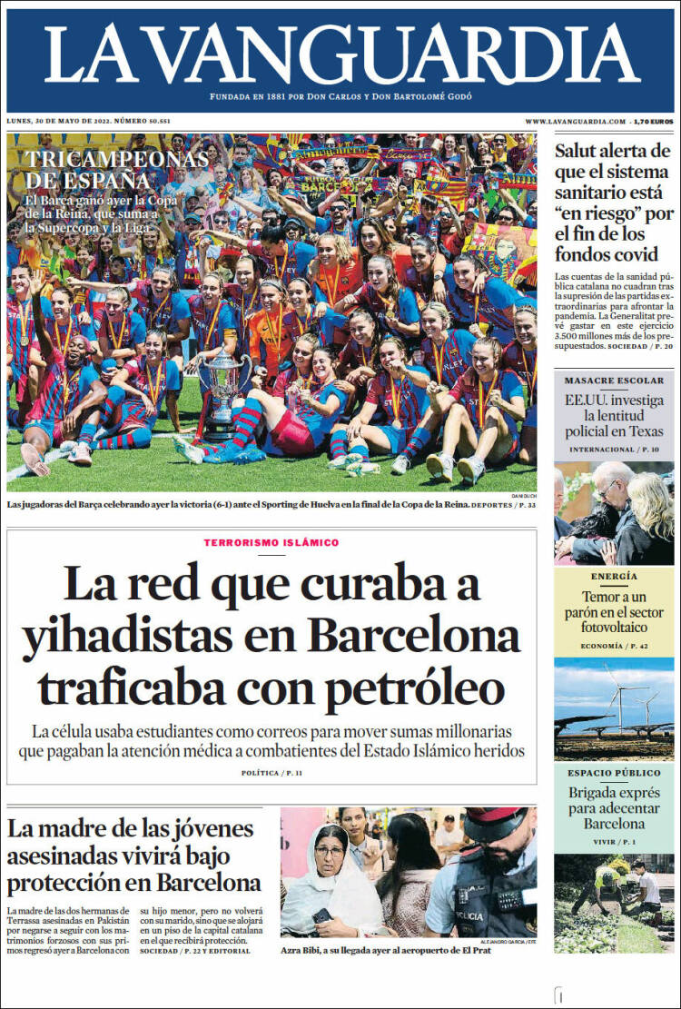 Portada de La Vanguardia (Espa&ntilde;a)