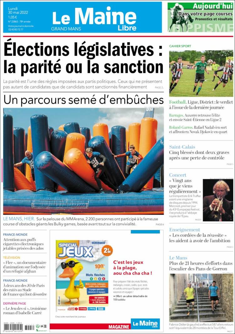 Portada de Le Maine Libre (Francia)