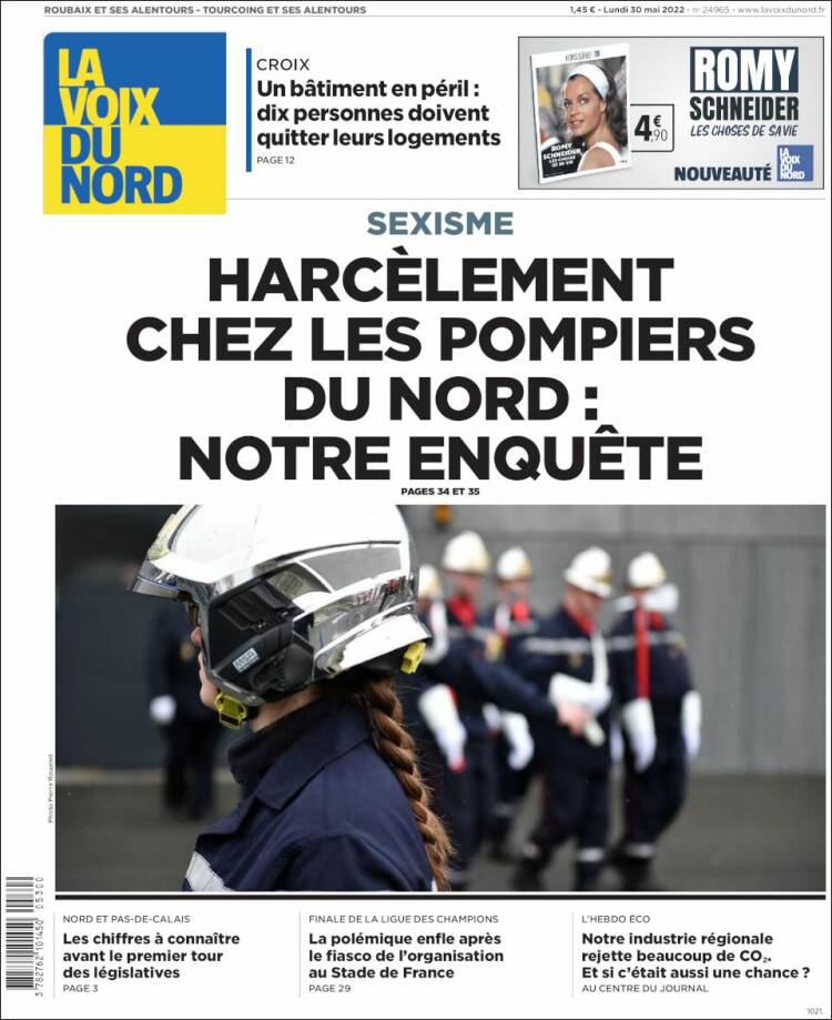 Portada de La Voix du Nord (Francia)