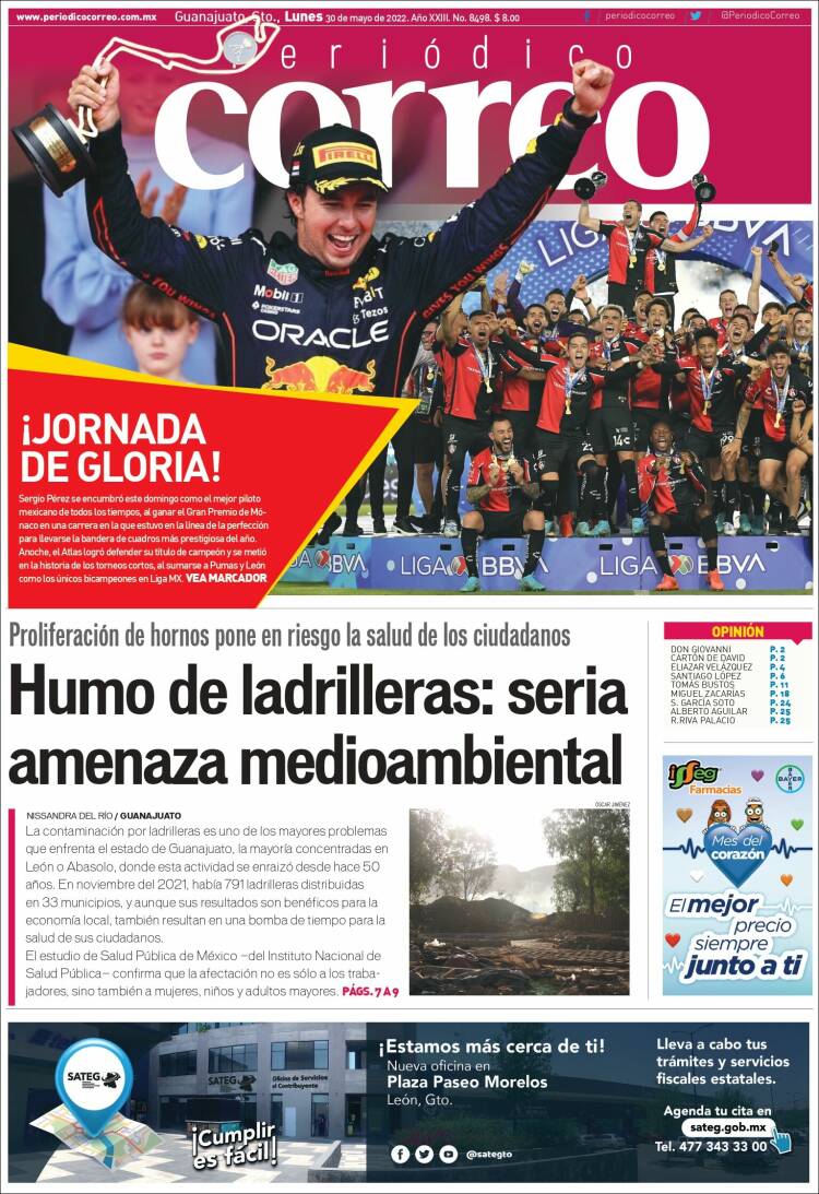 Portada de Correo - El diario del Estado de Guanajuato (México)