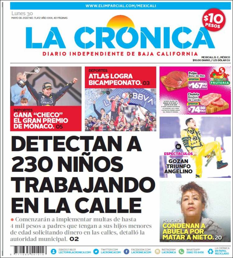 Portada de La Crónica de Baja California (México)