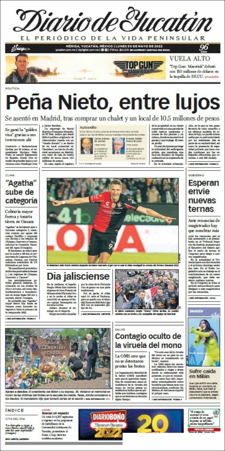 Portada de Diario de Yucatán (México)