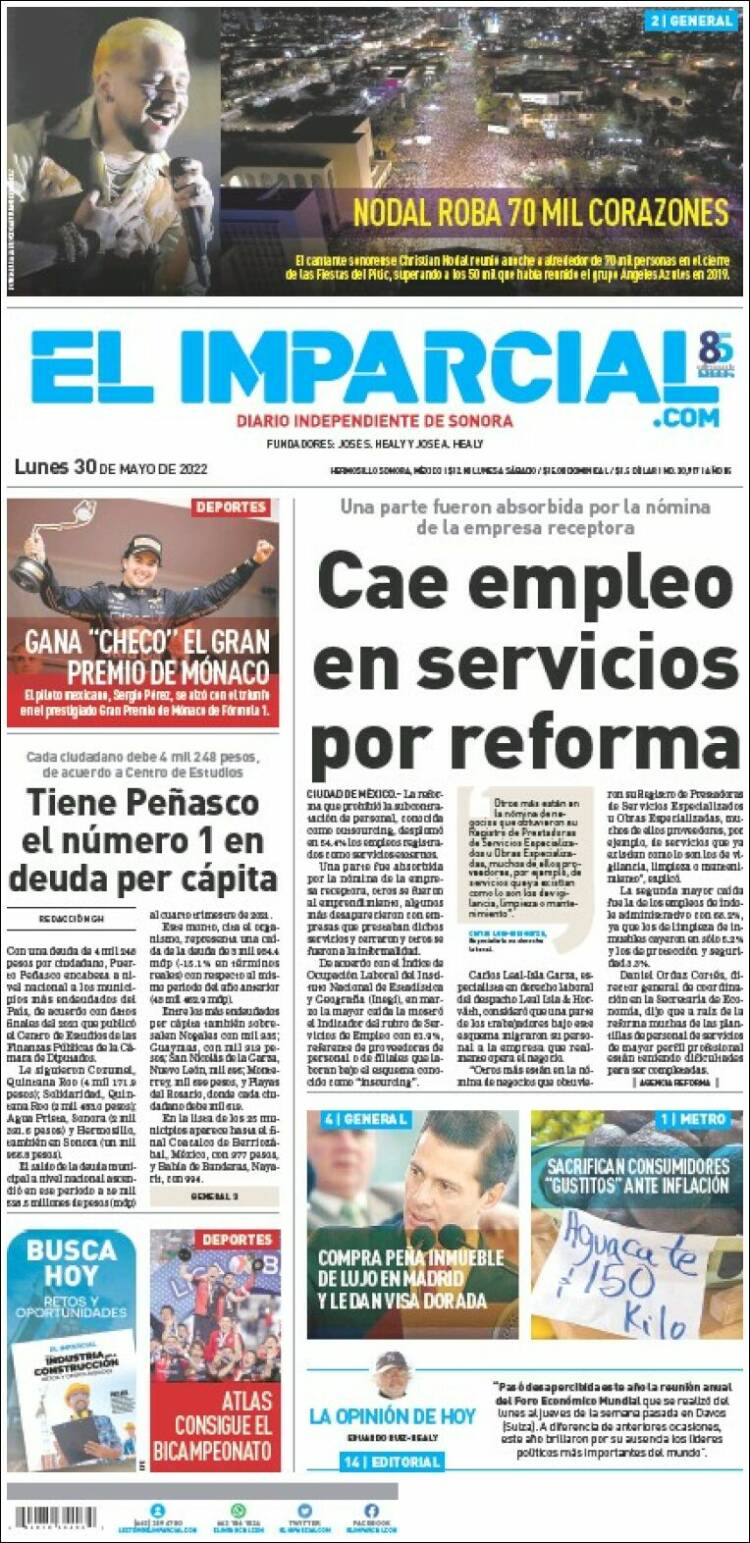 Portada de El Imparcial (México)