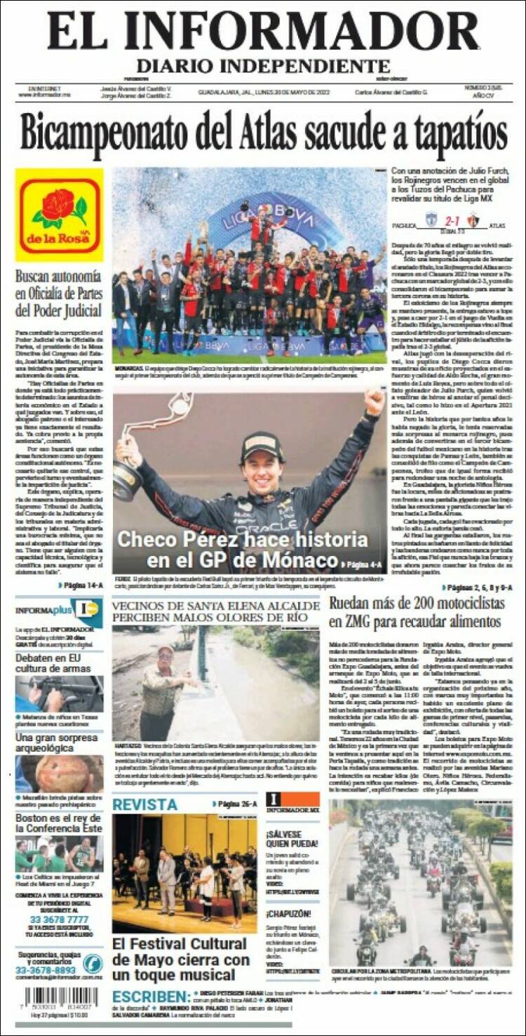 Portada de El Informador (México)