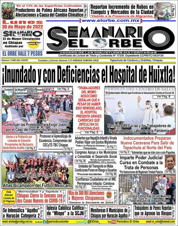 Portada de El Orbe (México)