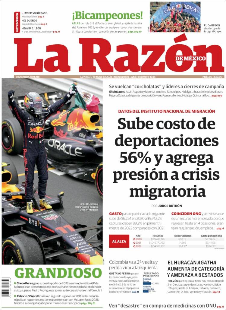 Portada de La Razón (México)