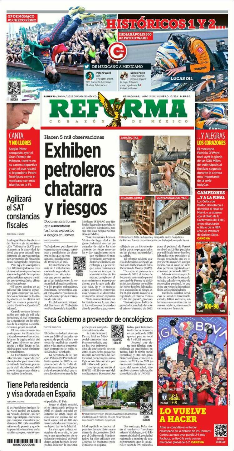 Portada de Reforma (México)