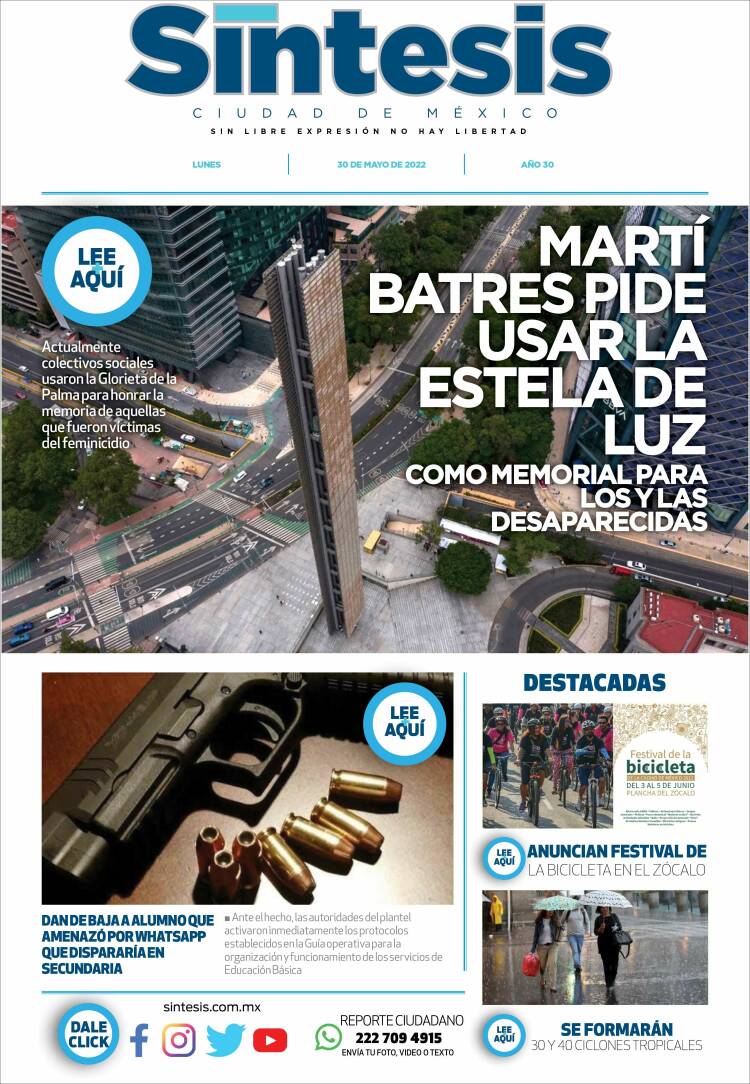 Portada de Síntesis Nacional (México)