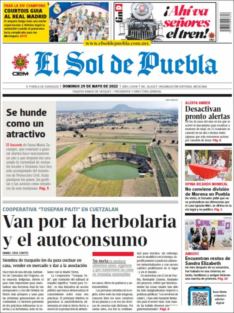 Portada de El Sol de Puebla (México)