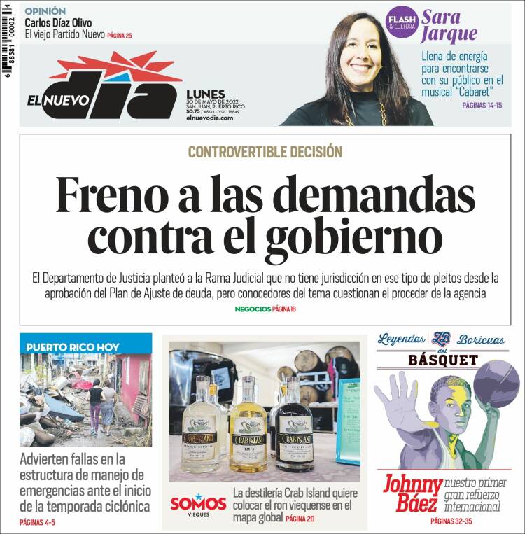 Portada de El Nuevo Día (Puerto Rico)