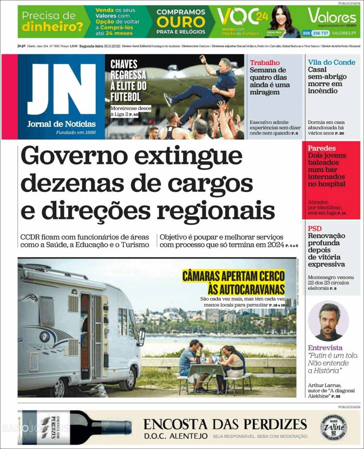 Portada de Jornal de Notícias (Portugal)