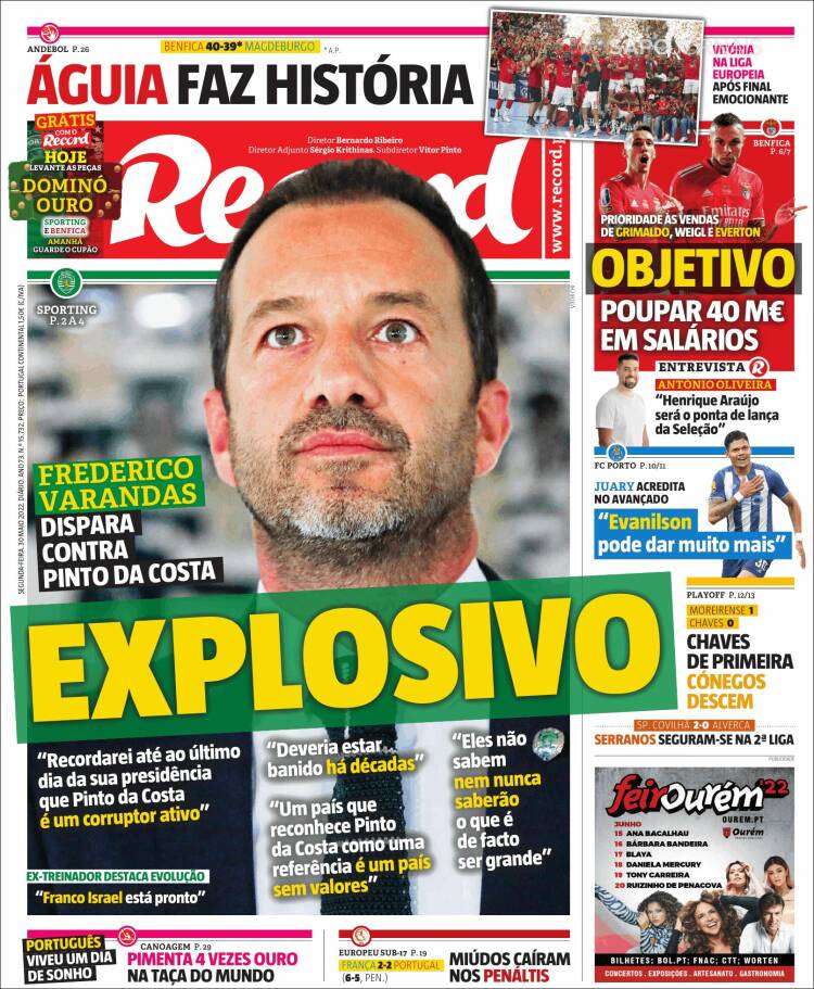 Portada de Record (Portugal)