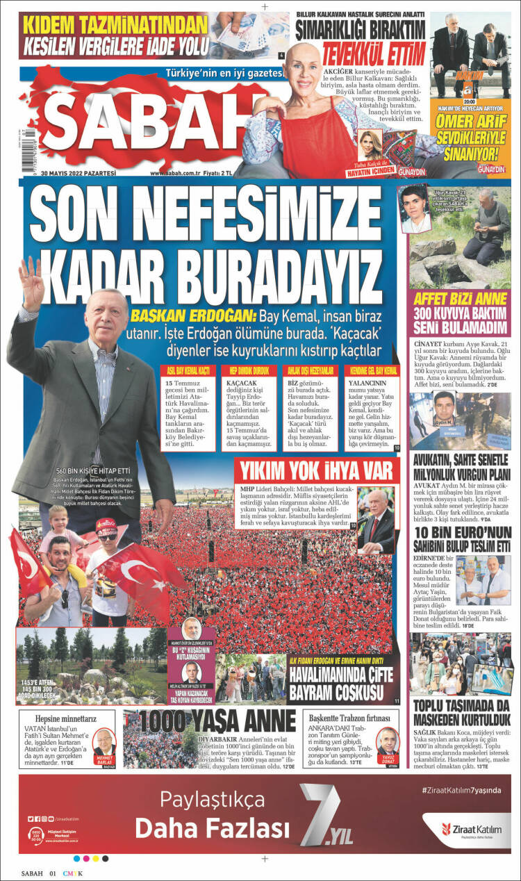 Portada de Sabah (Turqu&iacute;a)