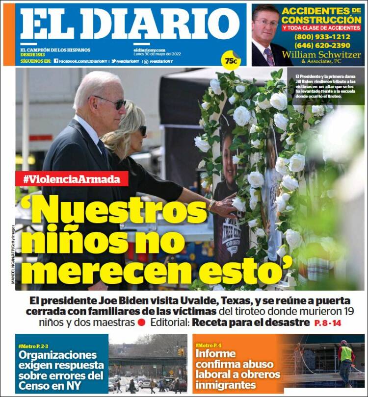 Portada de El Diario NY (USA)