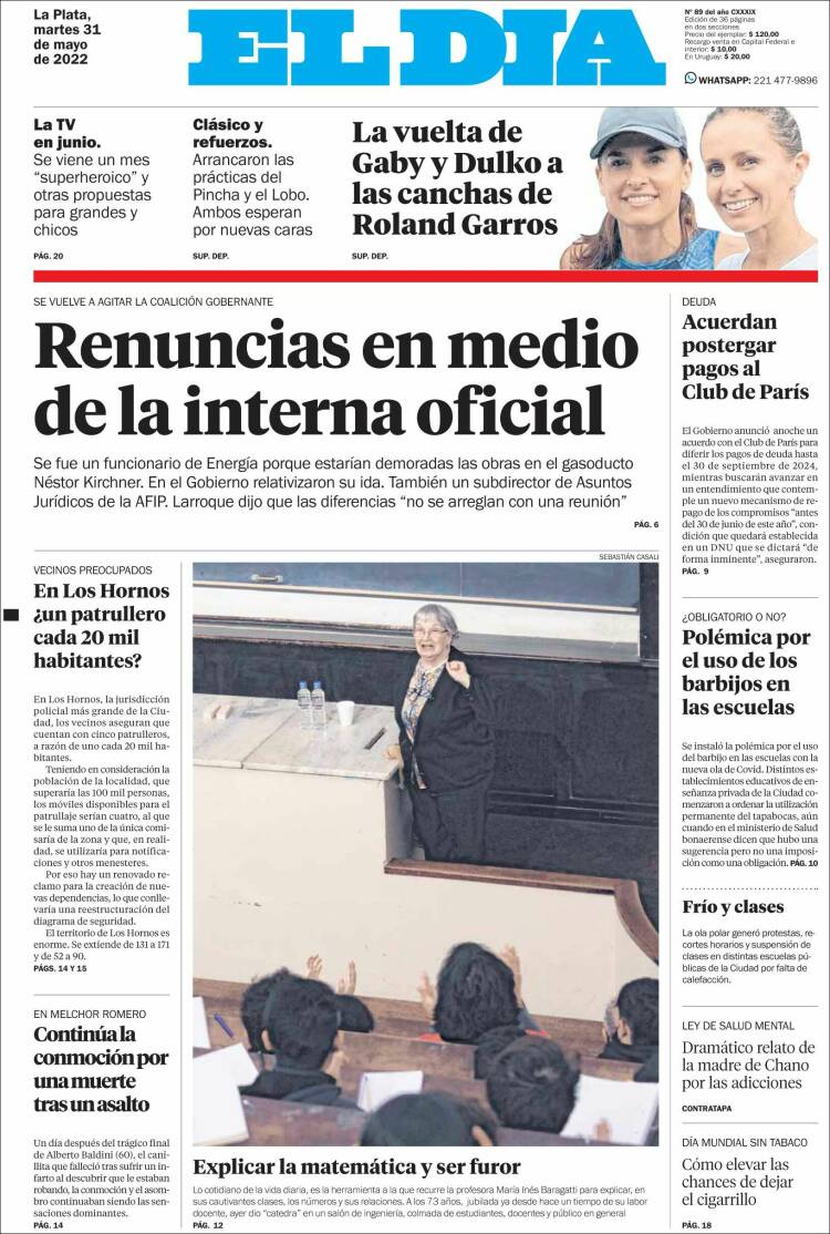 Portada de El Día de la Plata (Argentina)