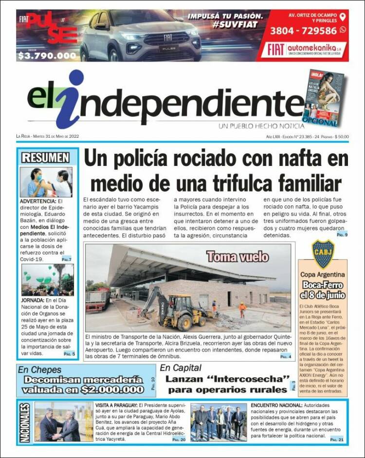Portada de El Independiente (Argentina)